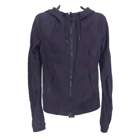 Lululemon Street to Studio Jacket Black Women's 4 Full Zip Hooded Lined Pockets - Picture 1 of 4